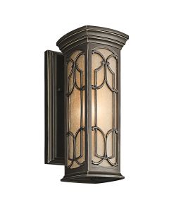 1 Light Small Wall Lantern - Dark Brown