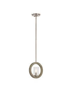 1 Light Wall Light/ Mini-Pendant/ Semi-Flush - Grey Ash Wood Effect