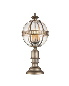 3 Light Medium Pedestal Lantern - Burnished Bronze