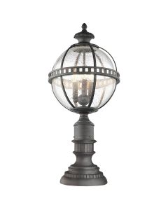 3 Light Pedestal Lantern - Grey/Gold