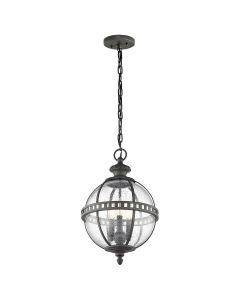 3 Light Chain Lantern - Grey/Gold