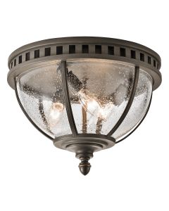 3 Light Ceiling Flush - Grey/Gold