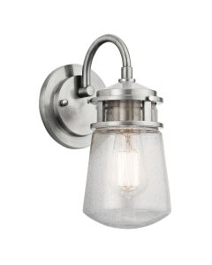 1 Light Small Wall Lantern - Brushed Aluminium - Brushed Aluminum