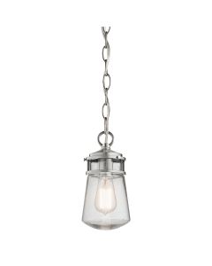 1 Light Small Chain Lantern - Brushed Aluminium - Brushed Aluminum