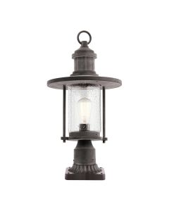 1 Light Pedestal Lantern - Weathered Zinc