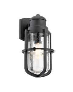 1 Light Large Wall Lantern - Textured Black