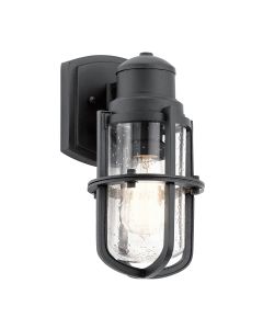 1 Light Small Wall Lantern - Textured Black