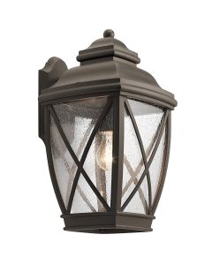 1 Light Large Wall Lantern - Dark Brown