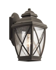 1 Light Medium Wall Lantern - Dark Brown