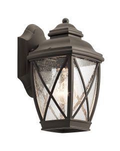 1 Light Small Wall Lantern - Dark Brown