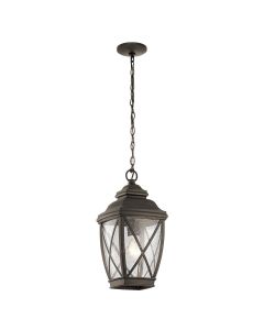 1 Light Medium Chain Lantern - Dark Brown