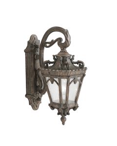 1 Light Medium Wall Lantern - Grey/Gold