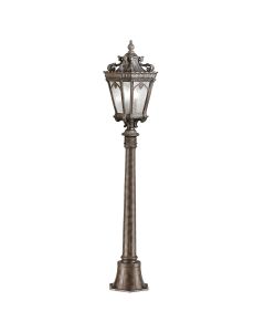 1 Light Medium Pillar - Grey/Gold