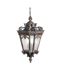 4 Light Grand Extra Large Chain Lantern - Grey/Gold