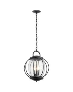 3 Light Large Chain Lantern - Textured Black