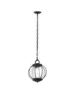 1 Light Medium Chain Lantern - Textured Black