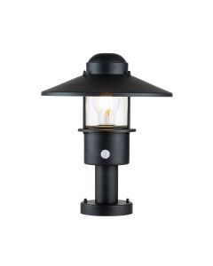 1 Light Pedestal With Pir - Textured Black