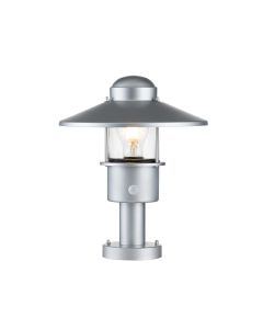 1 Light Pedestal With Pir - Silver