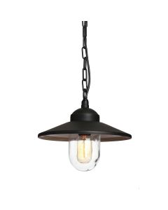 1 Light Chain Lantern - Textured Black