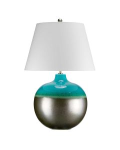 1 Light Largetable Lamp - Turquoise And Graphite Glaze