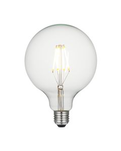 Large White Globe LED E27 Lamp - Clear Glass