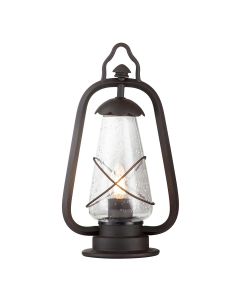 1 Light Pedestal Lantern - Black/Gold