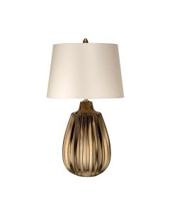 1 Light Small Table Lamp - Bronze Ceramic / Pearl Shade