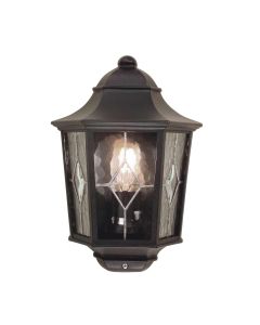 1 Light Half Lantern - Textured Black