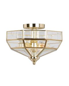 2 Light Semi-Flush - Polished Brass