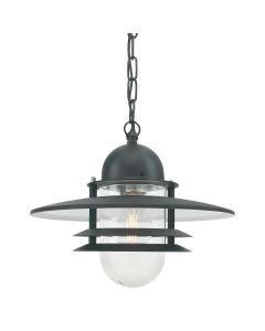 1 Light Chain Lantern - Textured Black