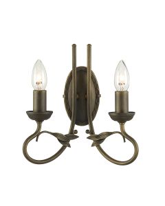 2 Light Wall Light - Black/Gold Patina