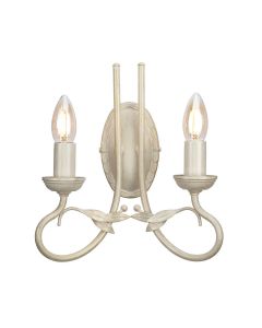 2 Light Wall Light - Ivory/Gold Patina