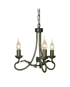 3 Light Chandelier - Black/Gold Patina