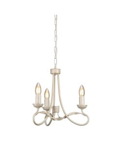 3 Light Chandelier - Ivory/Gold Patina