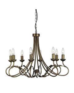 8 Light Chandelier - Black/Gold Patina