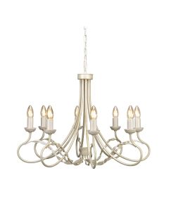 8 Light Chandelier - Ivory/Gold Patina