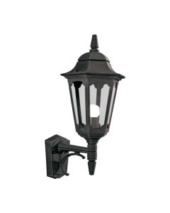 1 Light Up Wall Lantern - Textured Black