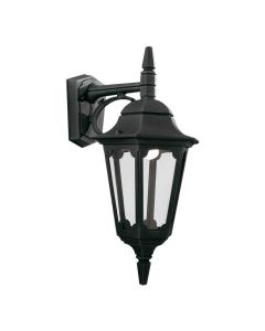 1 Light Down Wall Lantern - Textured Black