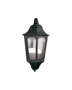 1 Light Half Lantern - Textured Black