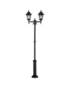 2 Light Twin Lamp Post - Textured Black