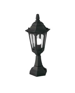 1 Light Mini Pedestal Lantern - Textured Black