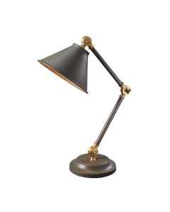 1 Light Mini Table Lamp - Dark Grey/Aged Brass