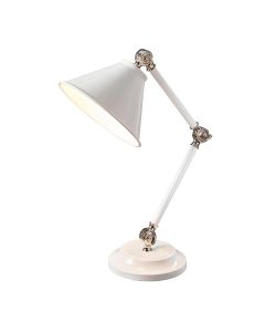 1 Light Mini Table Lamp - White/Polished Nickel