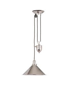 1 Light Rise And Fall Pendant - Polished Nickel