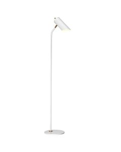 1 Light Floor Lamp - White Aged Brass - White / Aged Brass