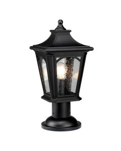 1 Light Medium Pedestal Lantern - Satin Black