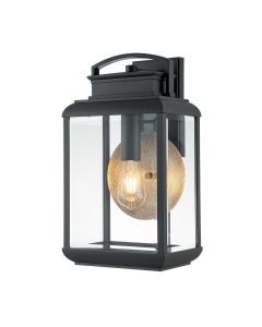 1 Light Large Wall Lantern - Graphite With Pewter Reflector