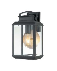 1 Light Medium Wall Lantern - Graphite With Pewter Reflector