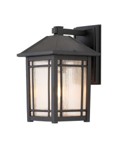 1 Light Medium Wall Lantern - Textured Black