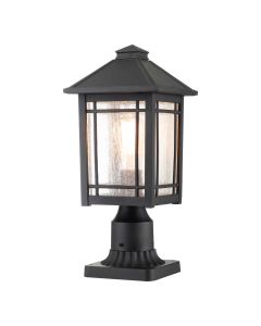 1 Light Medium Pedestal - Textured Black